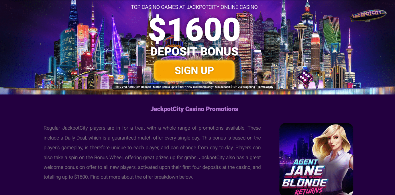 JackpotCity bonus